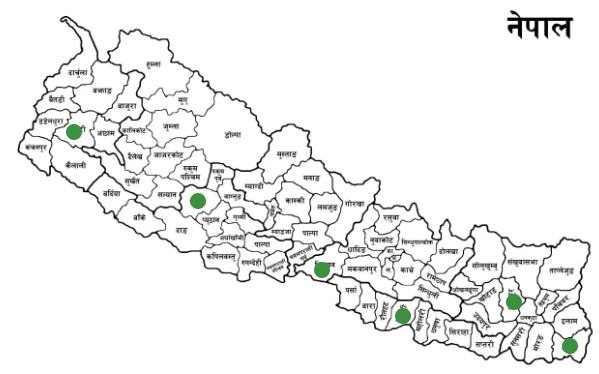 Map of Nepal showing RijalAgro sourcing regions